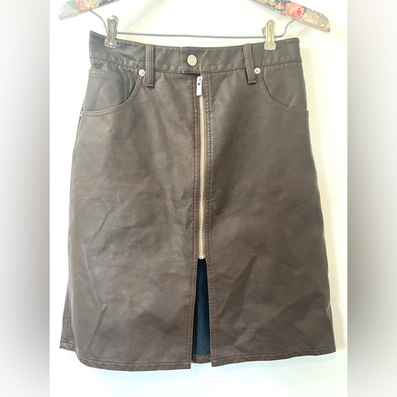 Free People Sycamore Vegan Brown Midi Skirt, Sz 27 - Picture 8 of 11